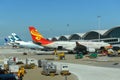 HongKong Airlines Airbus 330 at Hong Kong Airport Royalty Free Stock Photo