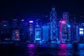 Hong Kong Island skyline, skyscraper city night Royalty Free Stock Photo