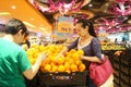 Hongkong, China: supermarket fruit area