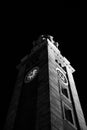 HongKong Clock tower black and white Royalty Free Stock Photo