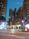 Hongkong street building night photo