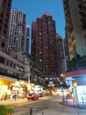 Hongkong street building night photo