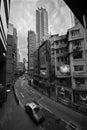 Hongkong street view black and white Royalty Free Stock Photo
