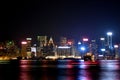 Hongkong Victoria harbor night view, 2016 Royalty Free Stock Photo