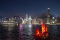 Hongkong Victoria Harbor skyline night view China