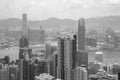 Hongkong view China black and white picture