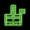 honing machine neon glow icon illustration