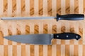 Honing Steel and French Knife Royalty Free Stock Photo