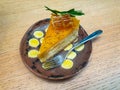 Honney lemon cake aready to eat. Royalty Free Stock Photo