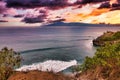 Honolua bay on Maui at sunset. Royalty Free Stock Photo