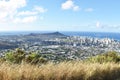 Honolulu City Overlook With Diamond Head In Oahu Hawaii Royalty Free Stock Photo