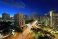 Night in wikiki , Honolulu city ,hawaii Royalty Free Stock Photo