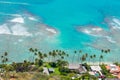 Honolulu Diamond head coast aerial view, Oahu, Hawaii Royalty Free Stock Photo