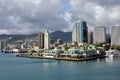 Honolulu Harbor Marina and cruise port. Aloha tower