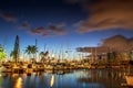 Honolulu Harbor by night Royalty Free Stock Photo