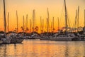 Honolulu Harbor at sunset Royalty Free Stock Photo