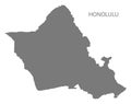 Honolulu Hawaii city map grey illustration silhouette shape Royalty Free Stock Photo