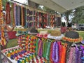 Honolulu, Hawaii - Colorful Hawaiian leis for sale at an outdoor festival