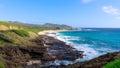 Halona Blowhole Lookout, Tourist Attraction in Oahu island Royalty Free Stock Photo