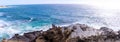 Halona Blowhole Lookout, Tourist Attraction in Oahu island Royalty Free Stock Photo