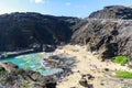 View of the Halona Blowhole Lookout, Tourist Attraction in Oahu island Royalty Free Stock Photo