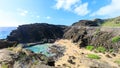 View of the Halona Blowhole Lookout, Tourist Attraction in Oahu island Royalty Free Stock Photo