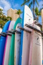 Dive Oahu surfboards on Waikiki Beach