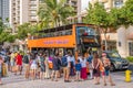 Waikiki Trolley picking up tourists