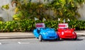 HONOLULU, HAWAII - FEBRUARY 16, 2018: Radio-controlled cars for children. Copy space for text