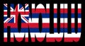 Honolulu with Hawaii flag