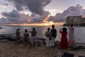 Waikiki Beach during a beautiful sunset Royalty Free Stock Photo