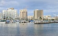 Honolulu, Hawaii, USA - May 30, 2016: Yachts docked at Ala Wai Boat Harbor Royalty Free Stock Photo