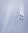 Honolulu, Hawaii, USA, 2022-08-14: Military Air Show, Blue Angel aircraft fly in formation Royalty Free Stock Photo