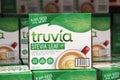 Natural zero calorie plant based sugar substitute Truvia, stevia sweetener. Royalty Free Stock Photo