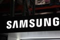 Samsung corporation home appliance display at big box retail store