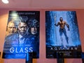 Glass and Aquaman Movie Posters at Regal Movie Theater