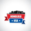 Honolulu skyline - Hawaii - vector illustration