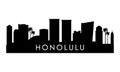 Honolulu skyline silhouette.