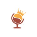 Honor Crown Coffee Bean Cafe Shop Logo Symbol