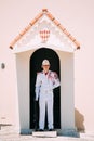 Honor guard on duty at royal palace, residence of Prince of Monaco. Royalty Free Stock Photo