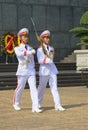 The honor guard at the mausoleum of Ho Chi Minh. Hanoi, Vietnam