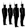 Honor Guard Silhouette Royalty Free Stock Photo