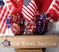 GOD BLESS AMERICA, July 4th, 1776 Independence day, celebrate freedom, red, white, blue Royalty Free Stock Photo