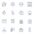 Honor line icons collection. Respect, Integrity, Trust, Loyalty, Courage, Loyalty, Duty vector and linear illustration