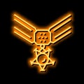 honor medal neon glow icon illustration