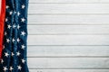 In honor of Veterans Day, American flags against a wooden backdrop Royalty Free Stock Photo