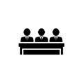 Honorable Jury Group, Committee Jurors. Flat Vector Icon illustration. Simple black symbol on white background. Honorable Jury Royalty Free Stock Photo