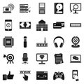 Honorarium icons set, simple style Royalty Free Stock Photo