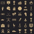 Honorary badge icons set, simple style