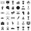 Honorary badge icons set, simple style